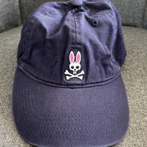 Psycho Bunny Hat Navy Blue Cap Snapback Embroidered Logo Strap Back - Picture 1 of 6